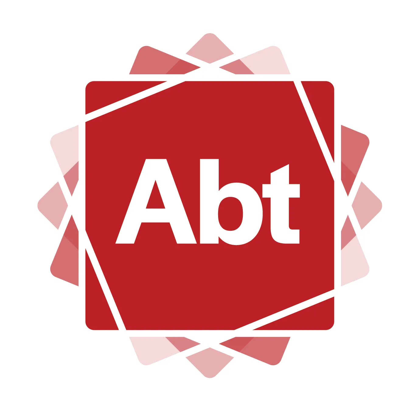 Red, geometric logo with the word 'Abt' in white